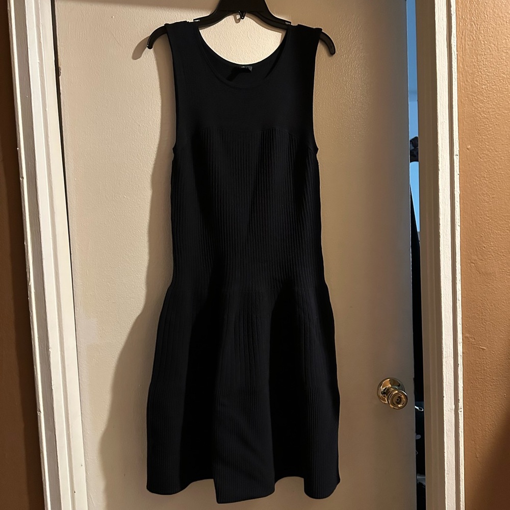 Ann Taylor Black Textured Midi sweater Dress
